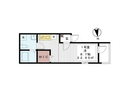 グラン・ノワール津田沼(ワンルーム/2階)の間取り写真