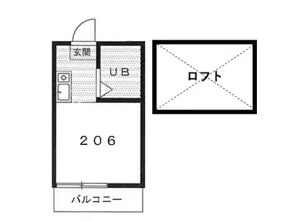 プリンセスコート代沢(ワンルーム/2階)の間取り写真