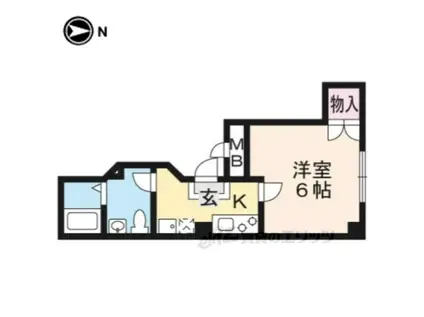 フェアリーベル二条城(1K/1階)の間取り写真