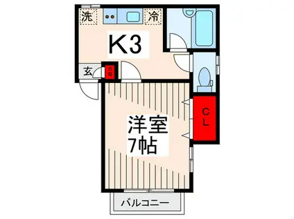 メゾングリシーナ(1K/1階)の間取り写真