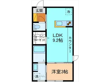 INTEGRAL N・Y(1LDK/2階)の間取り写真