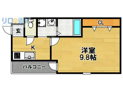 フジパレス大桐サウス(1K/2階)の間取り写真