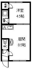 エステートE4.8(1DK/1階)の間取り写真