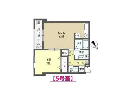 マルベリーハウス(1LDK/3階)の間取り写真