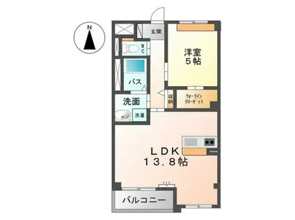 リヴァージュ竜王(1LDK/3階)の間取り写真