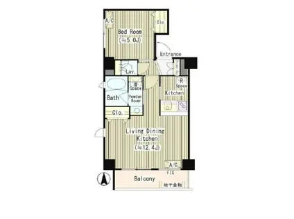 カーナ大井町(1LDK/5階)の間取り写真