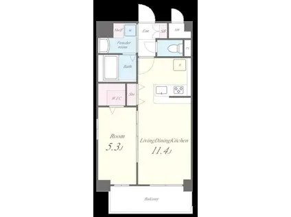 サンビーム三萩野駅(1LDK/2階)の間取り写真