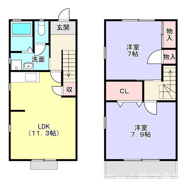 アヴァンティB(2LDK/1階)の間取り写真