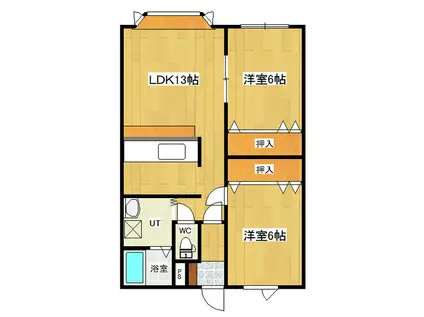 ヴィラコート(2LDK/1階)の間取り写真