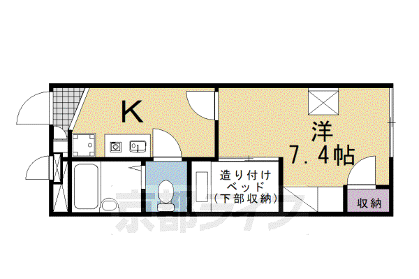 レオパレスラ ホヤ(1K/2階)の間取り写真