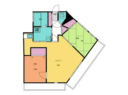 ベルトピア松戸第6(2LDK/3階)の間取り写真