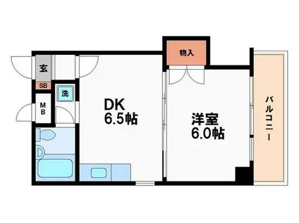 アバンティー玉造(1DK/4階)の間取り写真