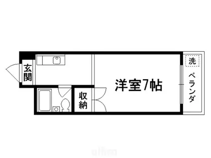 パラータ二条(1K/4階)の間取り写真