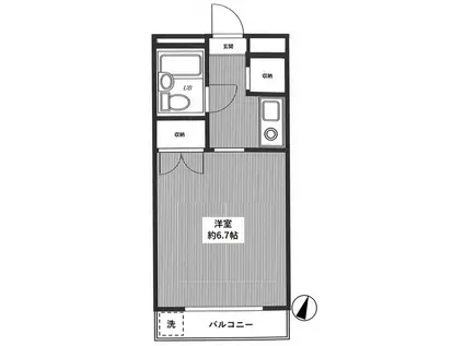 ハイツハネルII(1K/3階)の間取り写真