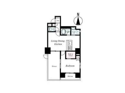 ディア・ハート両国(1LDK/1階)の間取り写真