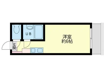 マリンコート浜須賀(ワンルーム/2階)の間取り写真