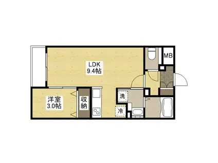 月光東福山駅前(1LDK/1階)の間取り写真