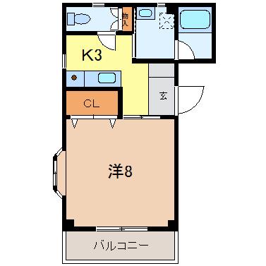 YS青山(1K/3階)の間取り写真