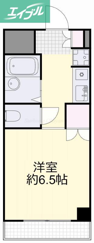 リアライズ西之町(1K/4階)の間取り写真