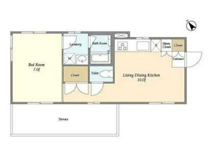 高輪キューブイースト(1LDK/3階)の間取り写真