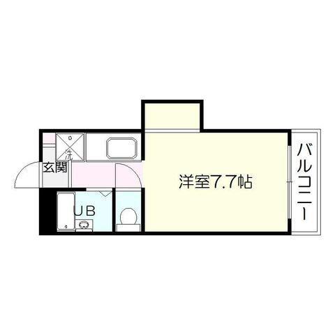セレスティ南鹿児島(1K/4階)の間取り写真