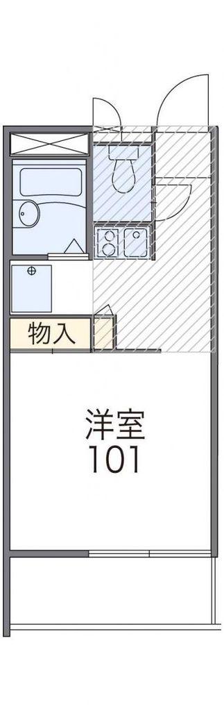 レオパレスさいわい(1K/1階)の間取り写真