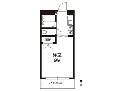 ハイムグリンディル(1K/4階)の間取り写真