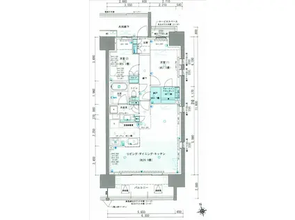 パークホームズ杉並上荻(2LDK/13階)の間取り写真