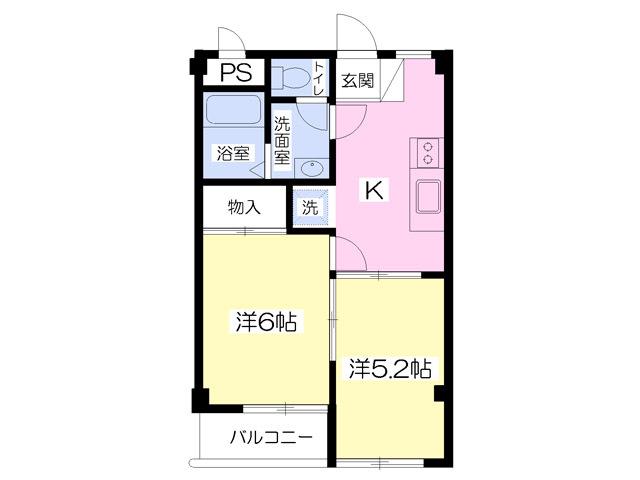ブランクレスト(2K/1階)の間取り写真