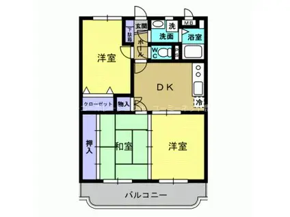 フィルランスJ(3DK/1階)の間取り写真