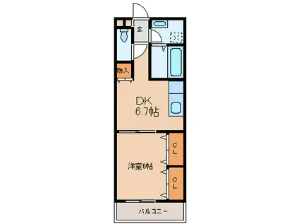 センチュリーパーク新川1番館(1DK/4階)の間取り写真