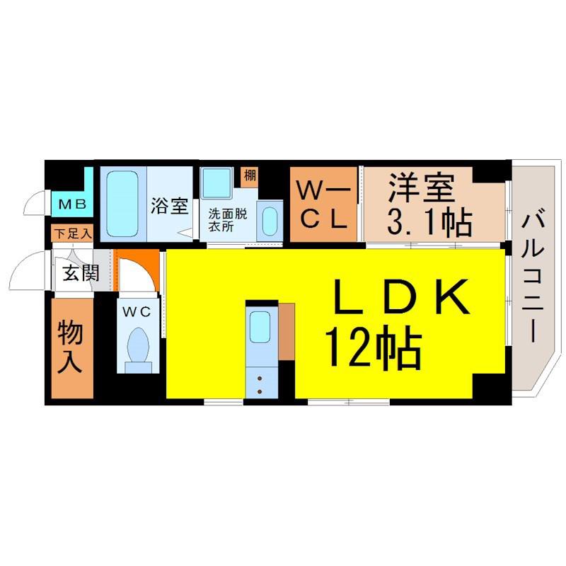 LA CANTABILE(1LDK/1階)の間取り写真