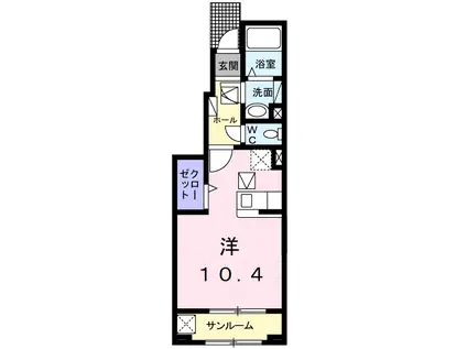 イル シャトー(1K/1階)の間取り写真