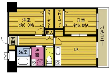 サン・ルピナス21(2DK/1階)の間取り写真