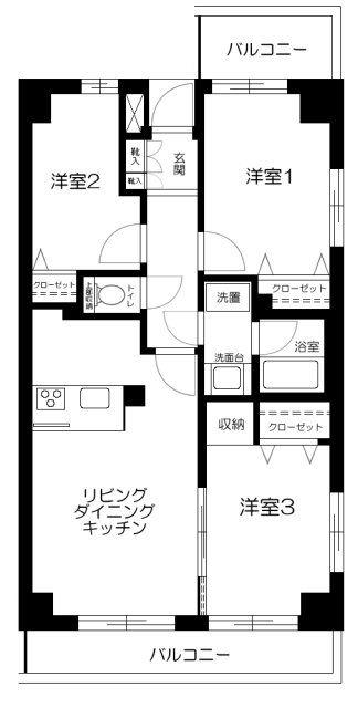 ES-GRANDE錦糸町(3LDK/4階)の間取り写真
