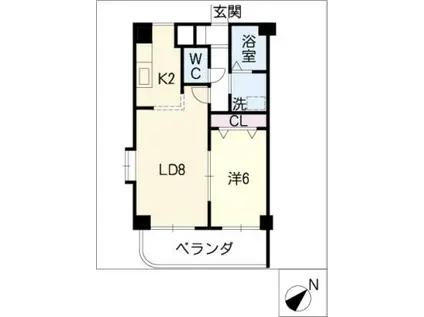 パルテール覚王山(1LDK/1階)の間取り写真