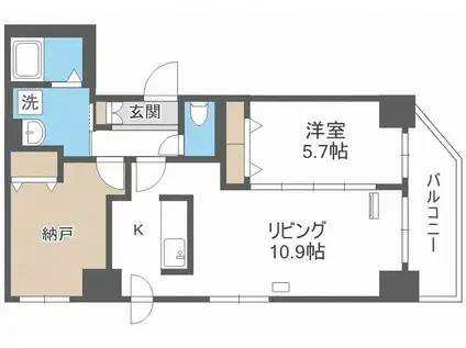 HILLS GARDEN 東札幌(2LDK/9階)の間取り写真