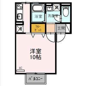 サンハイツ横沼(ワンルーム/2階)の間取り写真