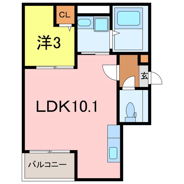JACK HACHIMANIV(1LDK/2階)の間取り写真