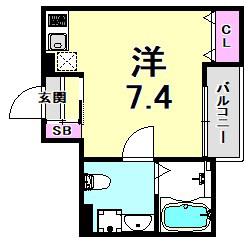 サンクラッソ神戸山手(ワンルーム/2階)の間取り写真