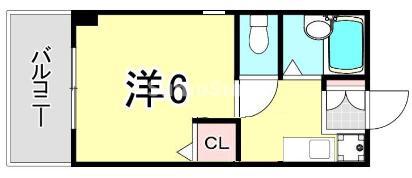 サンハウス御影本町(1K/2階)の間取り写真