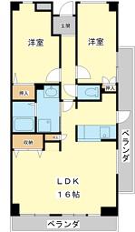 ギャラクシーホーヨー(2LDK/8階)の間取り写真