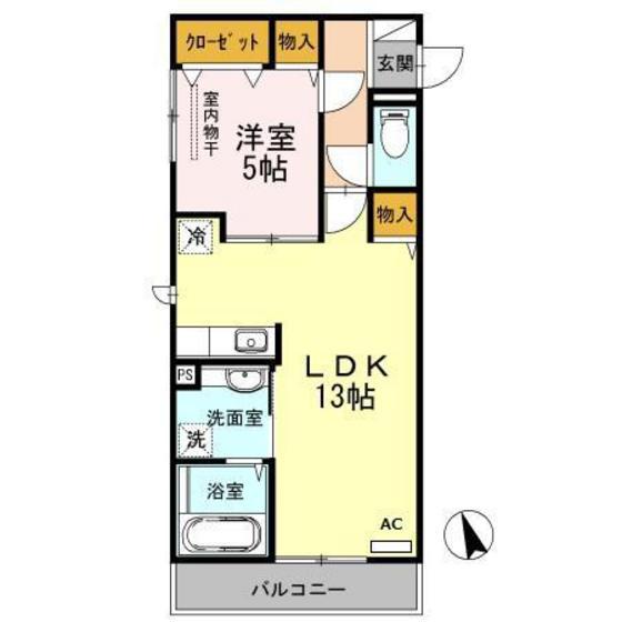 LUCE(1LDK/3階)の間取り写真