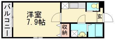 ボヌール唐津駅前(1K/2階)の間取り写真