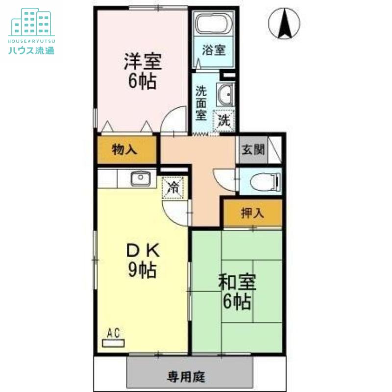 コスモスA(2DK/1階)の間取り写真