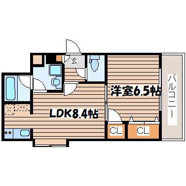 ヴェルノ(1LDK/3階)の間取り写真