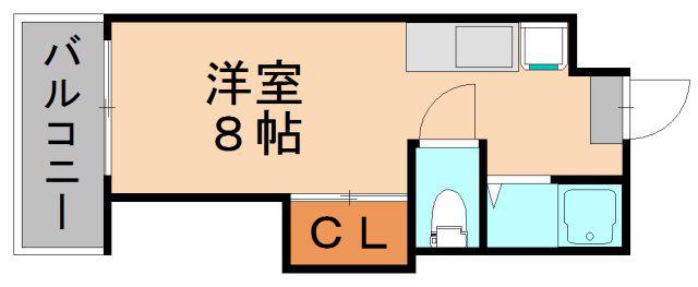ヴィラージュ箱崎II(1K/2階)の間取り写真