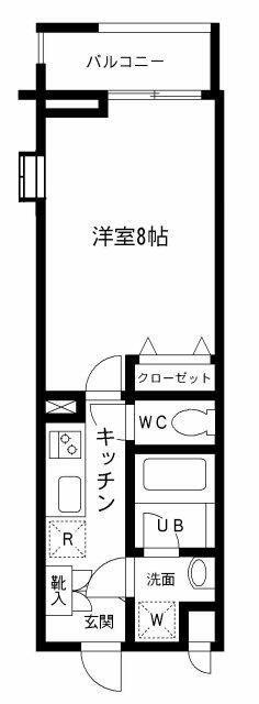 プライムアーバン中目黒(1K/2階)の間取り写真