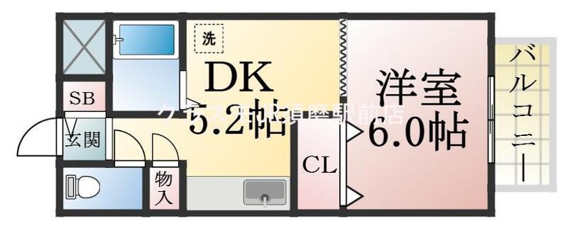 サンヒルズ(1DK/3階)の間取り写真