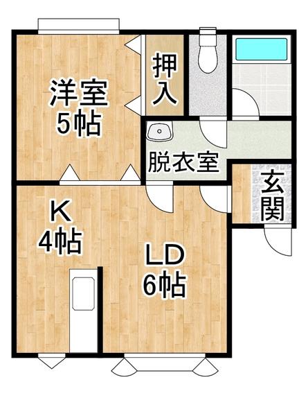 CASTLE.M.KIII(1LDK/2階)の間取り写真